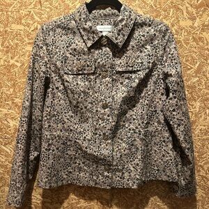 Christopher Banks Women’s Brown /Black‎ Floral Button Up Jacket Size M